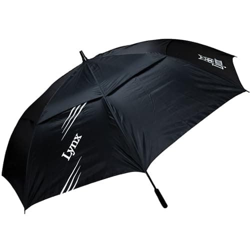 Image of Lynx Black Double Canopy Golf Umbrella, Large Windproof & Rainproof Strong Umbrella with Durable Construction & Wide Coverage for All-Weather Play