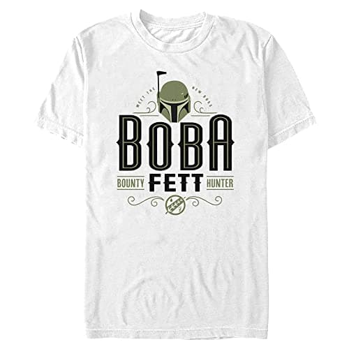 Image of STAR WARS Men's Boba Fett Bounty Hunter T-Shirt, White, 3XL