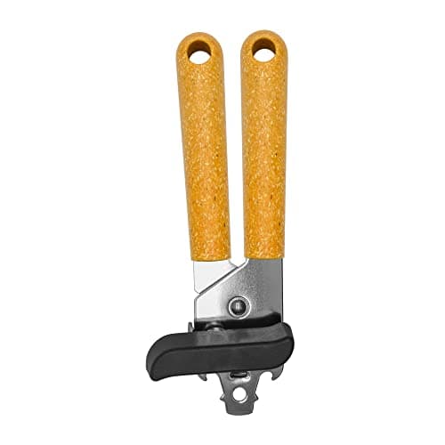 Image of Fackelmann BIO Can Opener, Stainless Steel Function Head With Wood-Fibre Handle, 19.5x8x4.5cm, Silver & Light brown/Orange