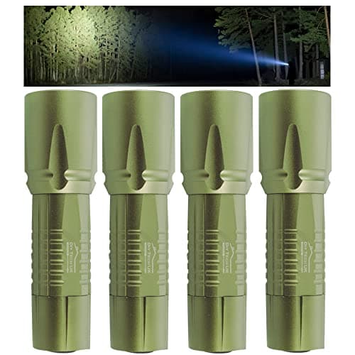 Image of DIY TECH UK - Super Bright LED Torch - 300m Range - 4-PACK - Next Generation LED Technology - 5 Functions - Tough - Mini 12cm Pocket Torch - Anti-Slip - Aerospace Grade Aluminium Body - Gun Metal Grey
