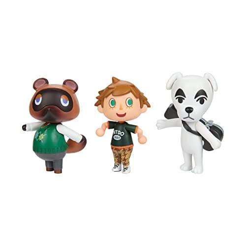Image of Nintendo Animal Crossing Action Figure Pack- Includes Tom Nook, K. K. and Villager Approximately 2.5”/ 6cm Tall, 3 Articulated Figurines Ideal For Ages 3+