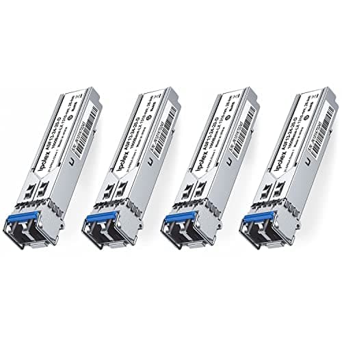 Image of ipolex 4 PCS 1G SFP LX Singlemode LC Transceiver, 1000Base-LX Mini-Gbic Module Compatible with Cisco GLC-LH-SMD, Ubiquiti UF-SM-1G, Meraki, Netgear, Mikrotik, Zyxel etc. (SMF, 1310-nm, 20-km).