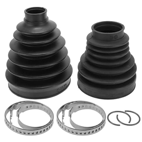 Image of Hihaha No.TDR000120 CV Joint Boot Kit W/Clamps for Land Rover Range Rover 03-12 Inner Outer Constant Velocity Joint Boot Strong Durable Rubber 1 Set Black