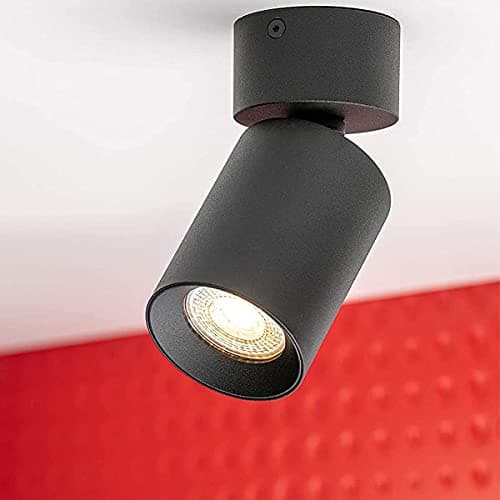 Image of CGC Lighting Ceiling Downlight Spot Down Light Round Cylinder Spotlight Surface Mount Adjustable Head (Black, Small)