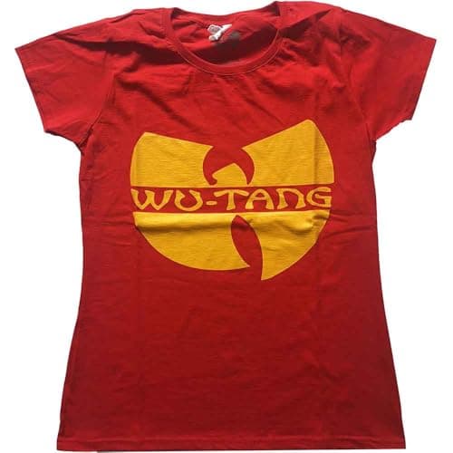Image of Wu-Tang Clan T Shirt Band Logo Official Womens Skinny Fit Red M