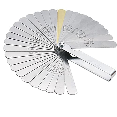 Image of Feeler Gauge,32 Blades 0.02-1.0mm Stainless Steel Feeler Dual Marked Metric and Imperial Gap Feeler Gauges Measuring Tool High-Precision Feeler Feeler Feeler Gap Thickness Feeler Single Piece Metric