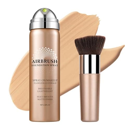 Image of AOAZXBB Airbrush Foundation for Mature Skin Silky Mist Spray Full Coverage Foundation, Lightweight Flawless Makeup-02 Beige