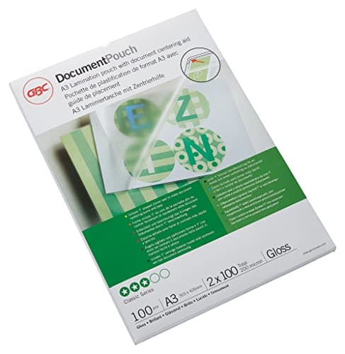 Image of GBC Laminating Pouches Premium Quality 200 micron A3 (Pack of 100)