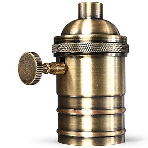 Image of Lamp Holder, 250W Vintage Light Socket E26/E27 Antique Lamp Holder Brass Bulb Holder with On/Off Switch Pendant Lamp for Table Light Fittings, Ceiling Light Fitting or Pendant Light Fitting