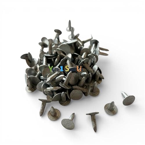 Image of 20mm and 13mm Felt Nails - 100 Pack Extra Large Head Galvanised Felt Nails for Shed Roof - Heavy Duty Roof Felt Tacks for Wood Outdoor and Securing Shed Roofing Felt in a Handy (13mm)