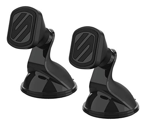 Image of Scosche MMWSM-2PKXCES0 MagicMount Select Magnetic Phone, GPS, or Tablet Suction Cup Car Cell Phone Holder, 360 Degree Adjustable Head, StickGrip Suction Cup Phone Car Mount, Black (Pack of 2)