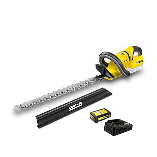 Image of KÄRCHER 18 V Cordless Hedge Trimmer HGE 18-50 Battery Set, Include 18 V/2.5Ah Battery & Fast Charger, Cutting Length: 50 cm, Diamond-ground Blade, Rotating Handle, Clippings Sweeper, Power: 325 m