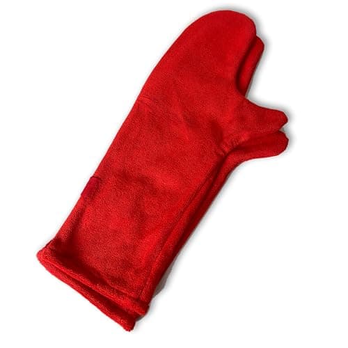 Image of Mutt and Bailey Dog Drying Gloves – Microfibre Towel Mitts - Ideal for Fast Drying Your Pet and Removing Dirt and Mud from Legs and Paws - 1 Pair (Brick Red)