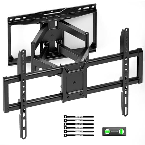 Image of monTEK Heavy Duty Full Motion TV Wall Bracket for 37-90 inch TV up to 75kg, 4X Load Tested, Universal Dual Arm TV Bracket, Articulating, Tool-Free Tilt & Swivel & Extend, Max VESA 600x400
