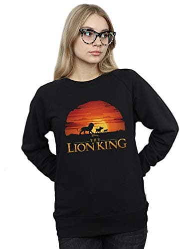 Image of Disney Women's The Lion King Movie Sunset Logo Sweatshirt Black X-Large