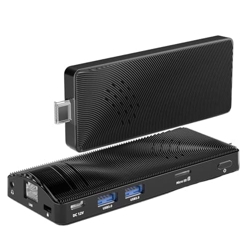 Image of HEIGAOLAPC Fanless Mini PC Stick Win 10 N4200 4GB 64GB Micro Computer mit HDMI 4K Dual Display, Gigabit Ethernet, WiFi5, USB PD3.0 unterstützen eMMC for Business Office Industrial IOT