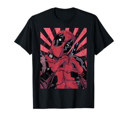 Image of Marvel Deadpool Closed Hand Heart T-Shirt