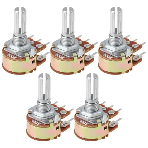 Image of eMagTech 5 Pcs Rotary Dual 6 Pin Audio Adjustment Potentiometer B50K Axis 13mm Fit for Stereo Volume Control Synthesizer