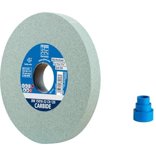 Image of PFERD Sanding Disc 150 x 16 x 32 mm, Carbide, Grain Size 120, Silicon Carbide, 39008421 - Sanding Disc for Working Hard Materials with Integrated Reducing Sleeves (25/20/16 mm)