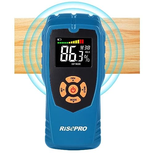 Image of RISEPRO Pinless Non-Destructive Wood Moisture Detector Scanner for Firewood, Wall, Masonry, Softwood and Hardwood