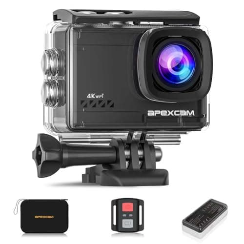 Image of Apexcam M80air Action Camera 4K 60FPS 64MP WiFi Sports Underwater Camera Waterproof 40M EIS With Ultra HD 2.4G Remote 2 x 1350mAh Batteries and Accessories