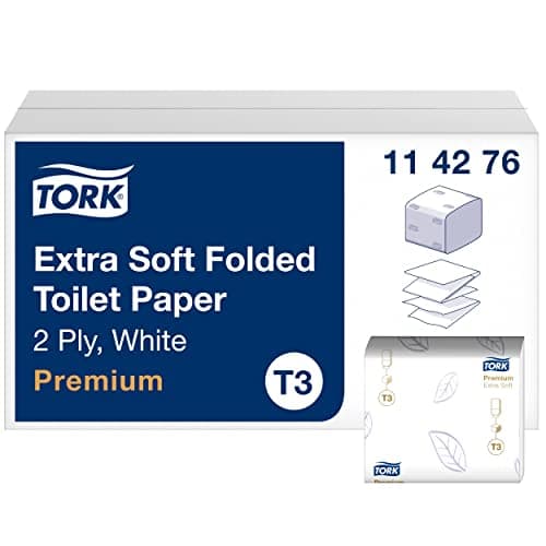 Image of Tork Folded Toilet Paper Compatible with Tork T3 Folded Toilet System, 1 x 30 sleeves (30 x 252 Sheets)
