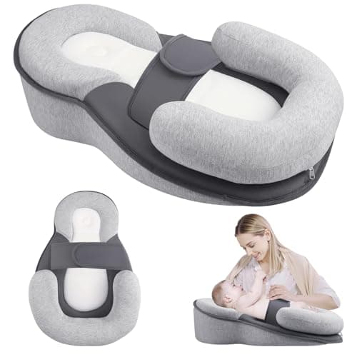 Image of VeftBltrem Nursing Pillow for Breastfeeding Moms, Multifunctional Baby Feeding Pillow with Adjustable Safety Strap, Feeding Support Pillow for Newborn Bottle Feeding (2)