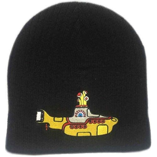Image of The Beatles Beanie Hat Yellow Submarine Logo Official Black Unisex One Size