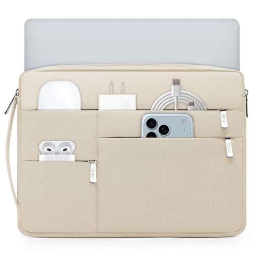 Image of HYZUO 15-16 Inch Laptop Sleeve Bag for MacBook Pro 16 M5/M4/M3/M2/M1 Pro/Max A3428 A3429 2026-2019, 15" Surface Book, NoteBook Case for 15" 15.6" HP Dell Lenovo Asus Acer Samsung, Sand