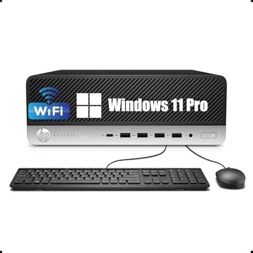 Image of HP ProDesk 600 G3 SFF Desktop Computer PC, Intel Pentium G4560, 8 GB RAM, 256 GB SSD, WiFi, Bluetooth, US QWERTY Keyboard, Windows 11 Pro (Renewed)