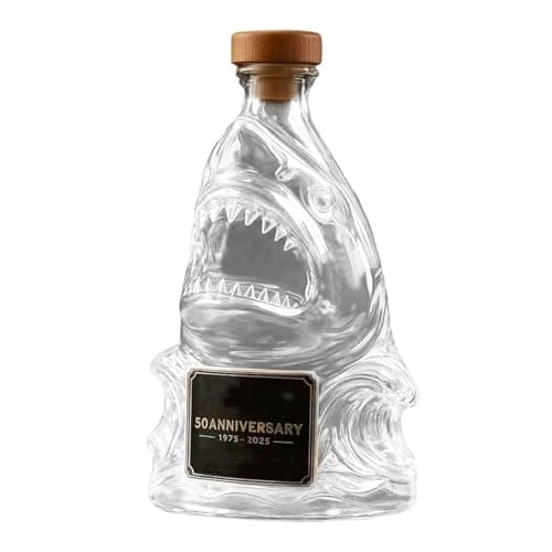 Image of Anniversary Limited Edition Whiskey Bottles,Bar Decorative Glass,Whiskey Shark Bottle,Unique Transparent Engraved Animal Shape Glass,Gifts for Whisky Lovers, Fathers, Husbands