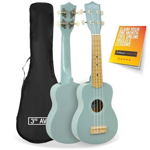 Image of 3rd Avenue Soprano Ukulele Beginner 21 Inch 4 Nylon Strings with Free Uke Bag - Pastel Blue - FREE 1 Month Online Lessons