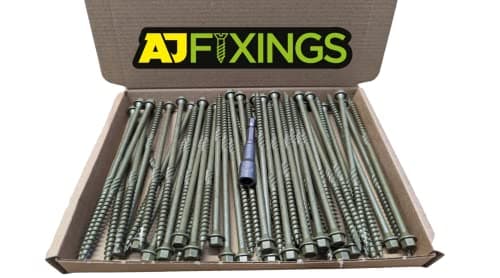 Image of Box 50 - AJFixings Timber Hex Head Exterior Green Decking Frame Fixing Screws (100mm)