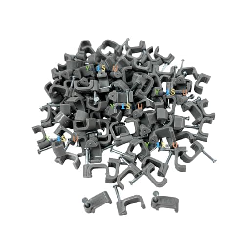 Image of 2.5mm Twin & Earth (10x5) Grey Cable Clips Nail Clips 10mm Cable Clips Tacks for Electrical Cables Wire Clips 100 Pack