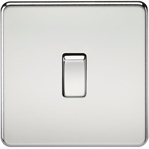 Image of Knightsbridge SF1200PC Screwless 10 A 1-Gang Intermediate Switch, Polished Chrome
