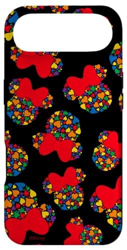 Image of Disney Minnie Mouse Icon Rainbow Hearts Black Case for iPhone Air