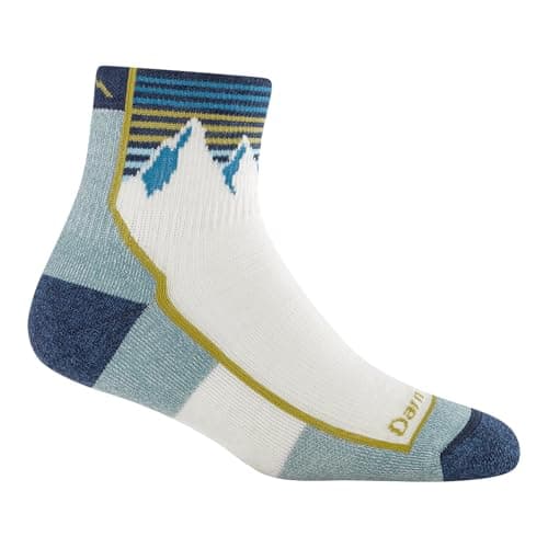 Image of Darn Tough Vermont Hiker Quarter Socks for Women - Midweight Merino Wool Women's Hiking Socks - Mountain White, M
