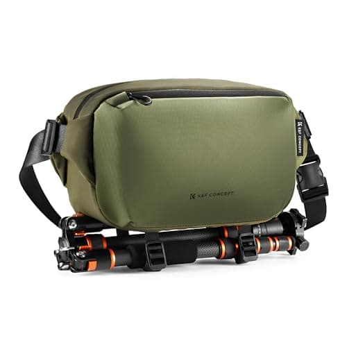 Image of K&F CONCEPT 2 in 1 Sling Bag Everyday Shoulder Bag & Multifunction Photography Crossbody Camera DSLR Backpack Portable Bag Green