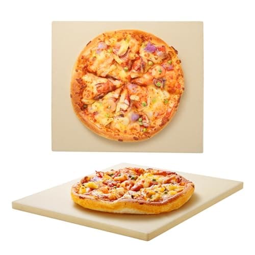 Image of Unicook Square Pizza Stone 30.5cm, Heavy Duty Ceramic Baking Stone for Oven, BBQ and Grill, Ideal for Making Crisp Crust Pizza, Bread, Cookies and More, Thermal Shock Resistant, Durable and Safe