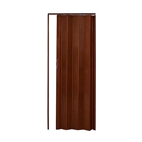 Image of Panana Folding Door Natural Pine Effect PVC Internal Accordion Concertina Sliding Door Thickness:6mm/12mm Brown/Ivory/White/Yellow (6mm, Brown)