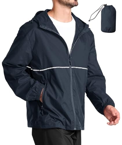 Image of ZITY Men's Waterproof Jacket Outdoor Windbreaker Rain Jackets Lightweight Packable Rain Coat Fast Dry Raincoat for Hiking Cycling
