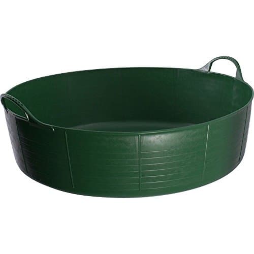 Image of Red Gorilla Green 35 Litre Large Shallow Flexible 2-Handled Recycled Tub Dog Pool Bath Weather Resistant Multi Purpose for DIY Builders Gardening