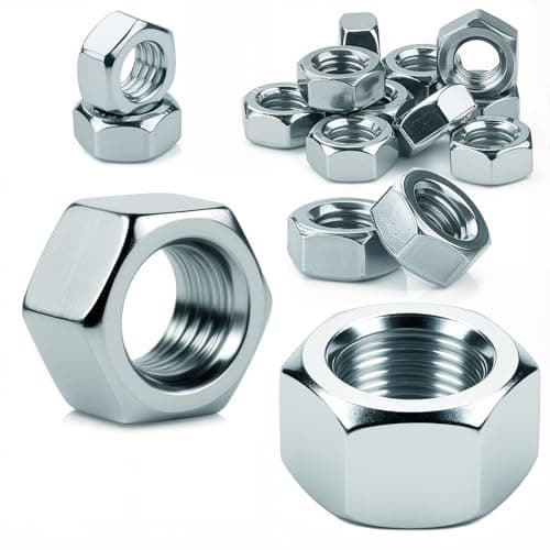 Image of Pyroclasia Pack of 60 M3 Nuts Hex Full Nuts Galvanised Steel for Screws Washers Threaded Rods Bolts Couplings Adjustable Fasteners