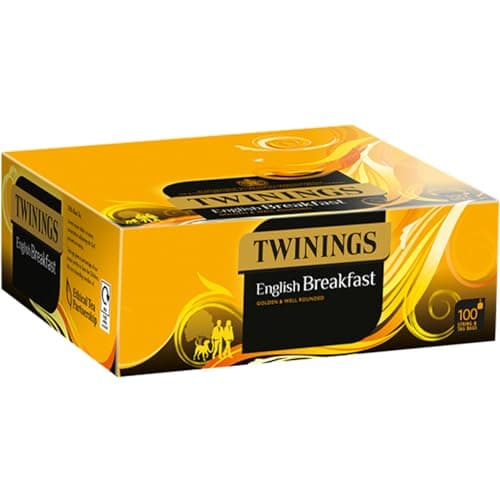 Image of Twinings English Breakfast String & Tag Tea Bags, 6 boxes of 100 tea bags, 600 total.