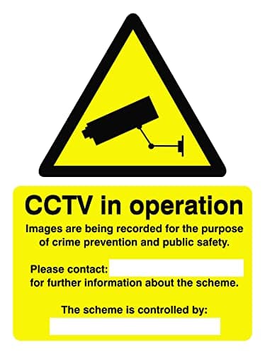 Image of Seco Warning CCTV Cameras in Constant Operation Sign, 150mm x 200mm - 1mm Semi Rigid Plastic, Yellow
