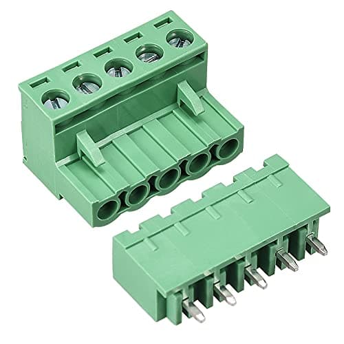 Image of sourcing map 5 Pin 5.08mm Pitch Male Female PCB Screw Terminal Block 5 Sets