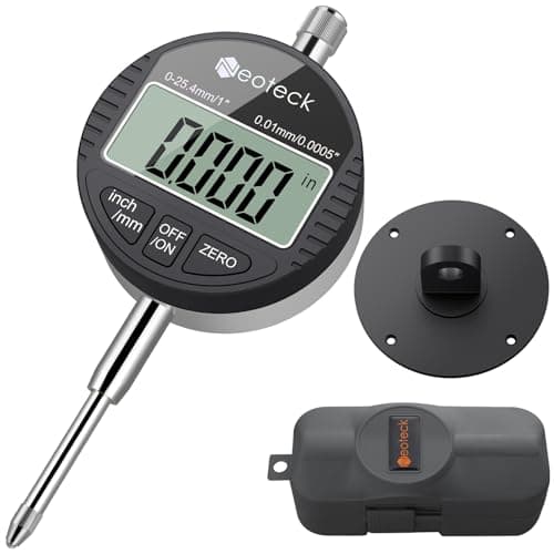 Image of Neoteck DTI Digital Dial Indicator 0.01/0.0005'' Digital Probe Indicator Dial Test Gauge Range 0-25.4mm/1'' Dial Test Indicators Electronic Indicator Gauge-Black