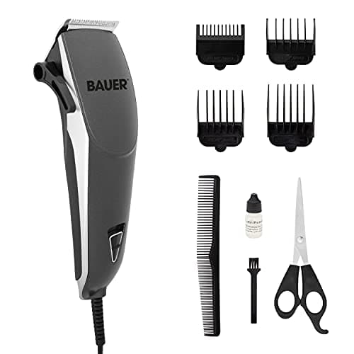 Image of Bauer Professional Hair Clipper and Grooming Kits for Men/High Precision and Adjustable Lengths/Stainless Steel Blades/Accessories Included (Hair Clipper Set)