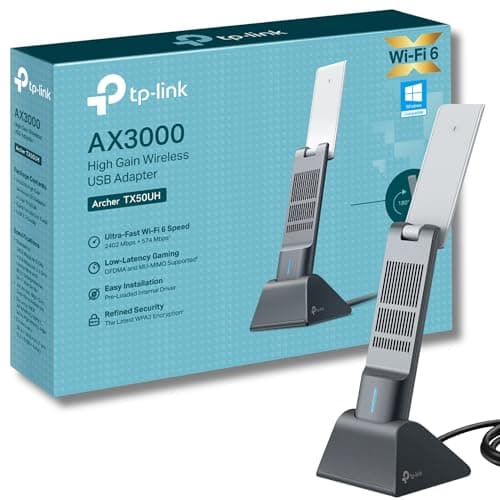 Image of TP-Link Archer TX50UH AX3000 WiFi Dongle, WiFi 6 Dual Band Wireless, USB WiFi Adapter for PC, Broader Coverage, USB WiFi Dongle, Lower Latency&High Efficiency, USB3.0, Win10/11 Support, MU-MIMO, OFDMA