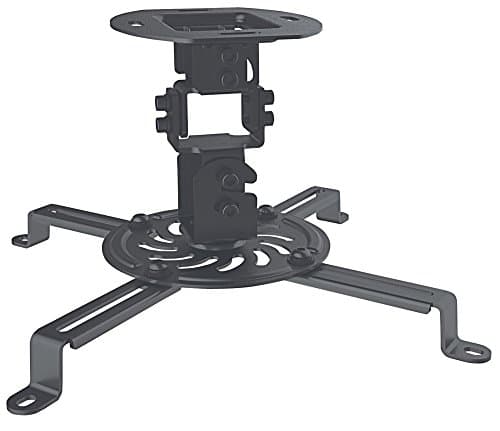 Image of Manhattan Projector Mount, Ceiling, Universal, Tilt, Swivel & Rotate, Height: 15cm, Max 13.5kg, Black, Lifetime Warranty